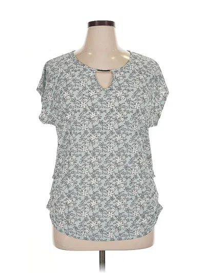 Pre-owned Assorted Brands Short Sleeve Blouse In Gray