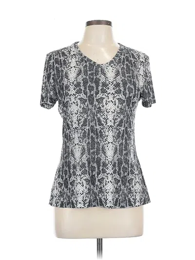 Pre-owned Assorted Brands Short Sleeve Blouse In Gray