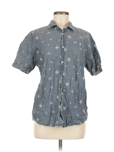 Pre-owned Assorted Brands Short Sleeve Blouse In Gray