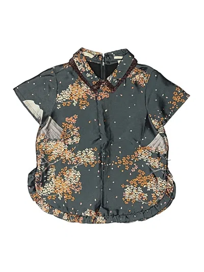 Pre-owned Assorted Brands Kids' Short Sleeve Blouse In Gray