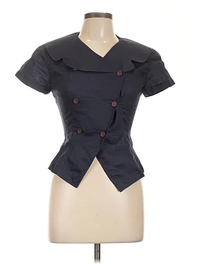 Pre-owned Assorted Brands Short Sleeve Blouse In Gray