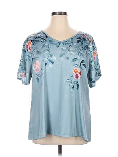 Pre-owned Assorted Brands Short Sleeve Blouse In Gray