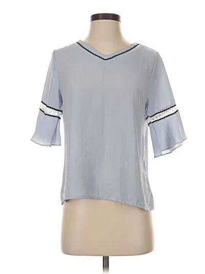 Pre-owned Assorted Brands Short Sleeve Blouse In Gray