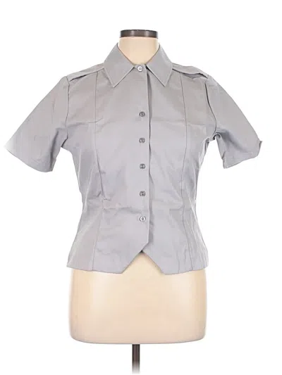Pre-owned Assorted Brands Short Sleeve Blouse In Gray