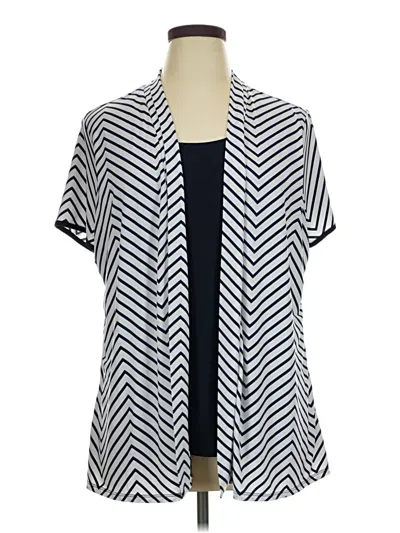 Pre-owned Assorted Brands Short Sleeve Blouse In Gray