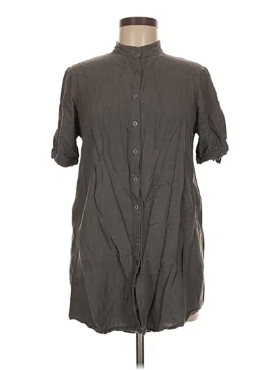 Pre-owned Assorted Brands Short Sleeve Blouse In Gray