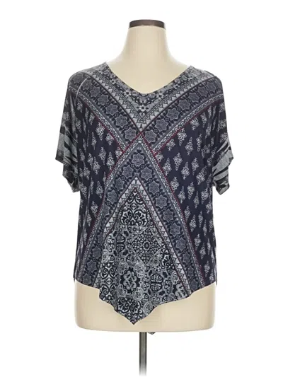 Pre-owned Assorted Brands Short Sleeve Blouse In Gray