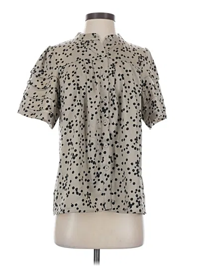 Pre-owned Assorted Brands Short Sleeve Blouse In Gray