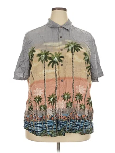 Pre-owned Assorted Brands Short Sleeve Blouse In Gray
