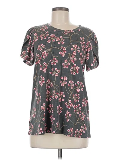 Pre-owned Assorted Brands Short Sleeve Blouse In Gray