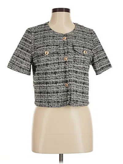 Pre-owned Assorted Brands Short Sleeve Blouse In Gray
