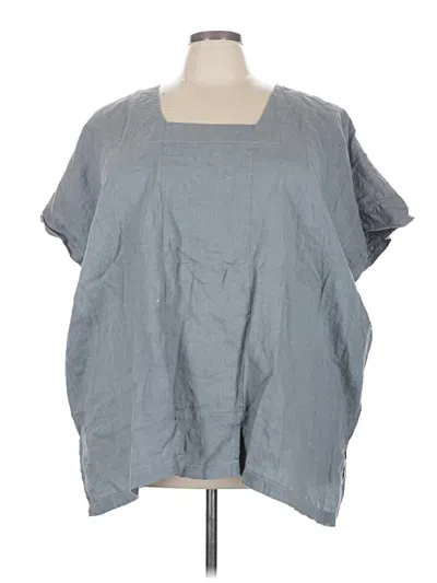 Pre-owned Assorted Brands Short Sleeve Blouse In Gray