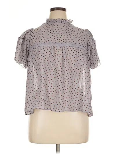 Pre-owned Assorted Brands Short Sleeve Blouse In Gray