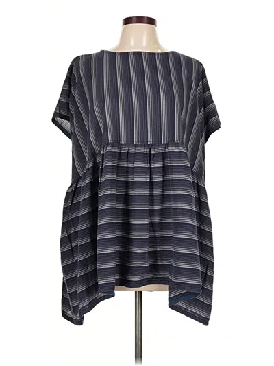Pre-owned Assorted Brands Short Sleeve Blouse In Gray