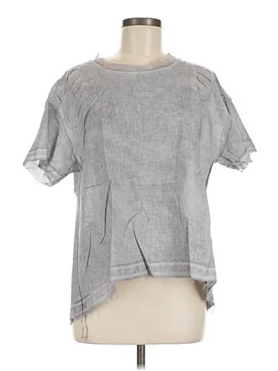 Pre-owned Assorted Brands Short Sleeve Blouse In Gray