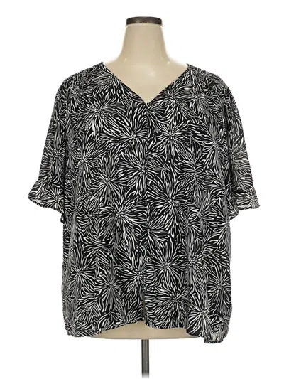 Pre-owned Assorted Brands Short Sleeve Blouse In Gray