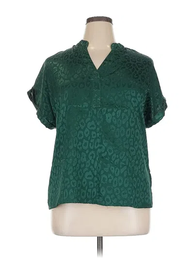 Pre-owned Assorted Brands Short Sleeve Blouse In Green