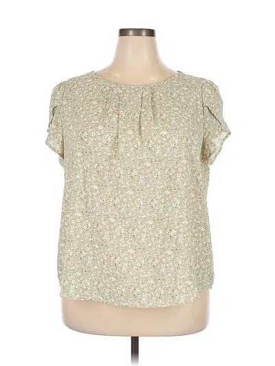 Pre-owned Assorted Brands Short Sleeve Blouse In Green