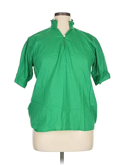 Pre-owned Assorted Brands Short Sleeve Blouse In Green