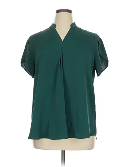 Pre-owned Assorted Brands Short Sleeve Blouse In Green