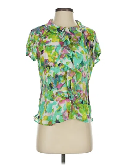 Pre-owned Assorted Brands Short Sleeve Blouse In Green