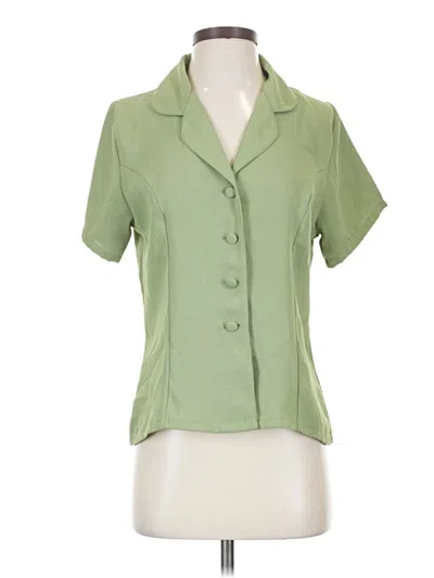 Pre-owned Assorted Brands Short Sleeve Blouse In Green