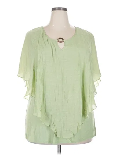 Pre-owned Assorted Brands Short Sleeve Blouse In Green
