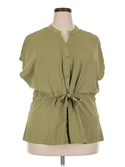 Pre-owned Assorted Brands Short Sleeve Blouse In Green