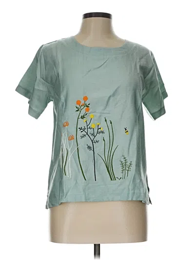 Pre-owned Assorted Brands Short Sleeve Blouse In Green