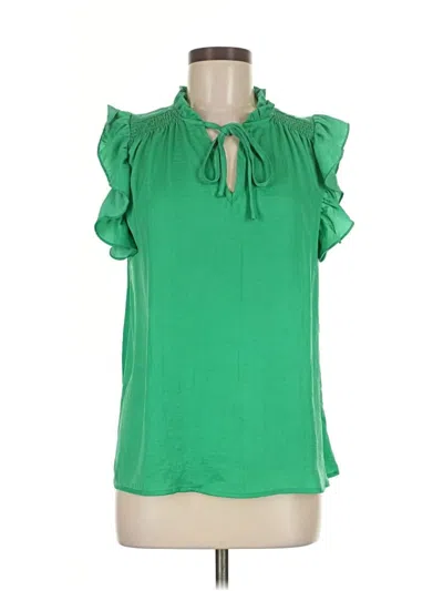 Pre-owned Assorted Brands Short Sleeve Blouse In Green