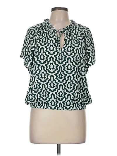 Pre-owned Assorted Brands Short Sleeve Blouse In Green