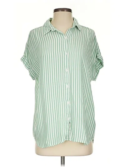 Pre-owned Assorted Brands Short Sleeve Blouse In Green