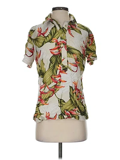 Pre-owned Assorted Brands Short Sleeve Blouse In Green
