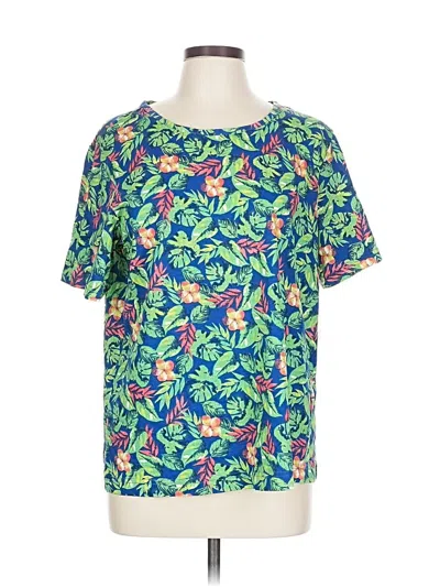 Pre-owned Assorted Brands Short Sleeve Blouse In Green