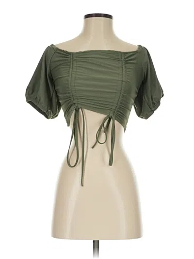 Pre-owned Assorted Brands Short Sleeve Blouse In Green