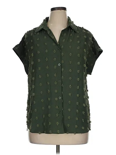 Pre-owned Assorted Brands Short Sleeve Blouse In Green