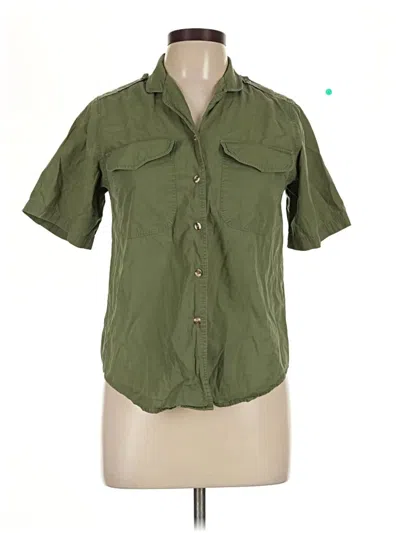 Pre-owned Assorted Brands Short Sleeve Blouse In Green