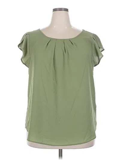 Pre-owned Assorted Brands Short Sleeve Blouse In Green