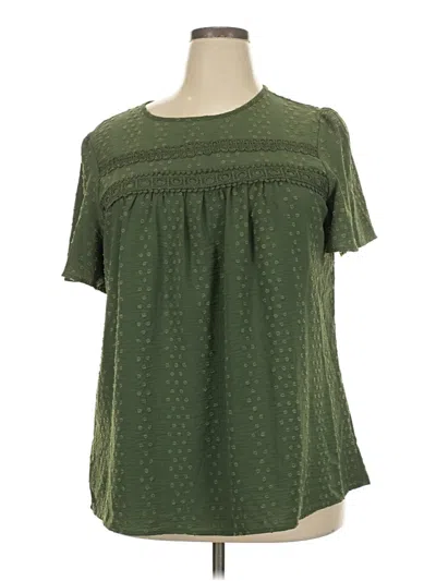 Pre-owned Assorted Brands Short Sleeve Blouse In Green