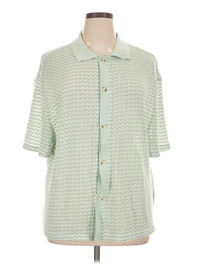 Pre-owned Assorted Brands Short Sleeve Blouse In Green