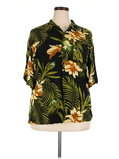 Pre-owned Assorted Brands Short Sleeve Blouse In Green