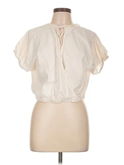 Pre-owned Assorted Brands Short Sleeve Blouse In Ivory