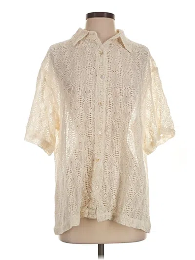 Pre-owned Assorted Brands Short Sleeve Blouse In Ivory