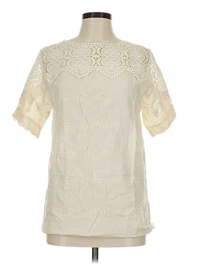 Pre-owned Assorted Brands Short Sleeve Blouse In Ivory