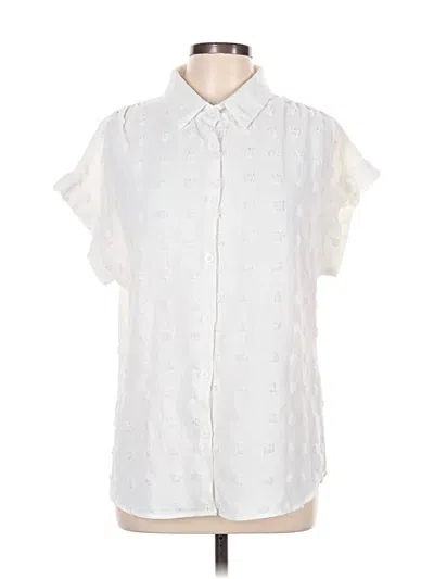 Pre-owned Assorted Brands Short Sleeve Blouse In Ivory