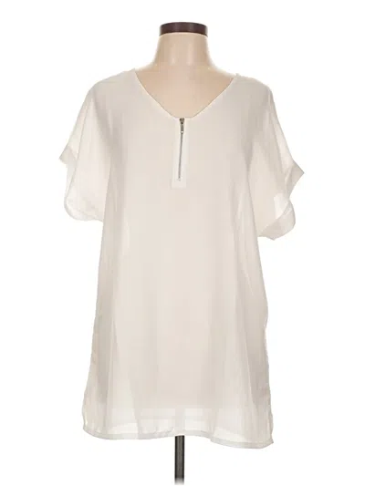 Pre-owned Assorted Brands Short Sleeve Blouse In Ivory