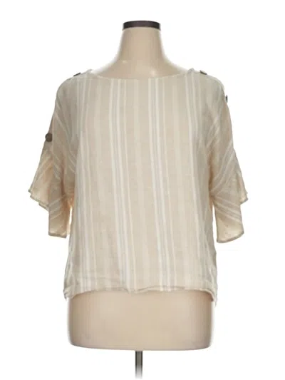Pre-owned Assorted Brands Short Sleeve Blouse In Ivory