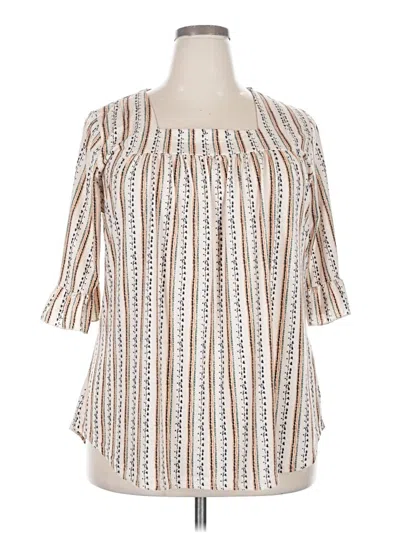 Pre-owned Assorted Brands Short Sleeve Blouse In Ivory
