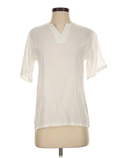 Pre-owned Assorted Brands Short Sleeve Blouse In Ivory