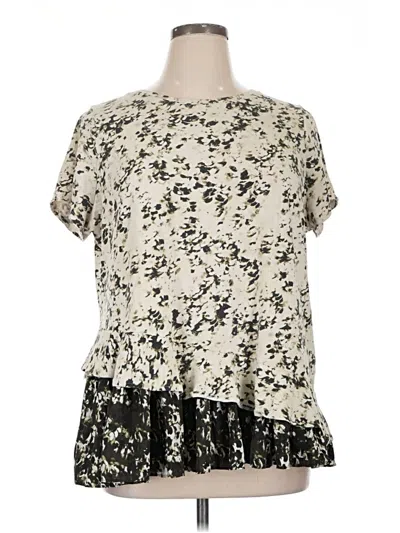 Pre-owned Assorted Brands Short Sleeve Blouse In Ivory